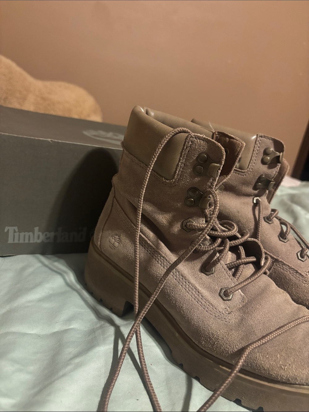 Timberland Womens Suede Lace-Up Hiking Boots